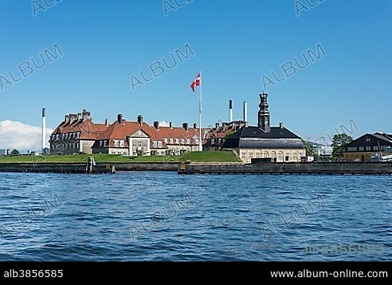 Military Open Air Museum, Holmen Naval Base, Central Station with tower, Nyholm Island, Inner Harbor, Copenhagen, Denmark, Europe.