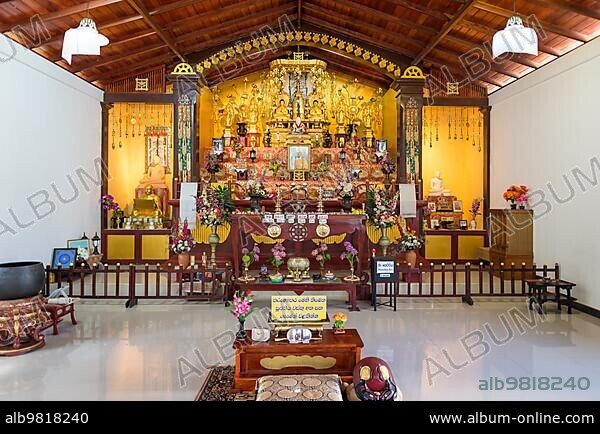 Temple of the Japanese Peace Pagoda. The Stupa exist since 2004; situated on the Rumassala hill in the jungle of Unawatuna. The buddhist monument that inspired for peace; is leaded from Japanese monks.