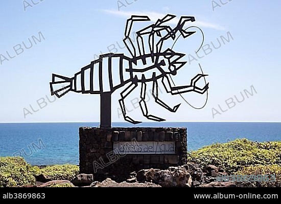 CÉSAR MANRIQUE. Crab sculpture by Cesar Manrique at Jameos del Aqua, Lanzarote, Canary Islands, Spain, Europe.