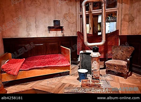 Living in the postwar period, Bombed, exhibit, museum, interactive exhibition, "The Story of Berlin", Berlin, Germany, Europe.