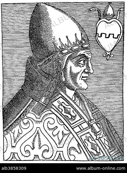 Pope Gregory X or Gregorius X; c. 1210, 1276, born Teobaldo Visconti, was Pope from 1271 to 1276, Gregor X, historical illustration.