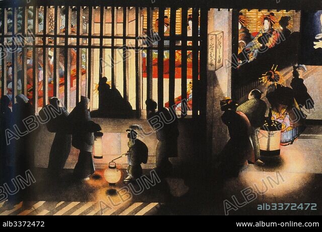 KATSUSHIKA OI. Night Scene in the Yoshiwara. - Album alb3372472
