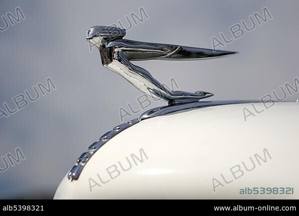 Hood ornament of a vintage car (Auburn).