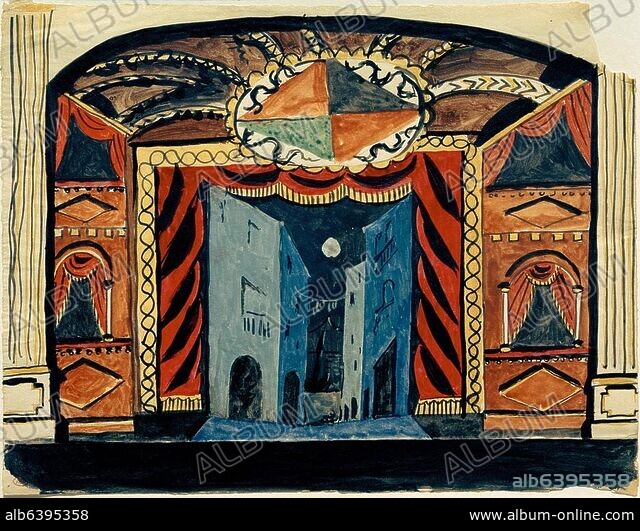 【大注目】 PABLO PICASSO. Design/Picasso Stravinsky,Pulcinella,Set アート・デザイン・音楽
