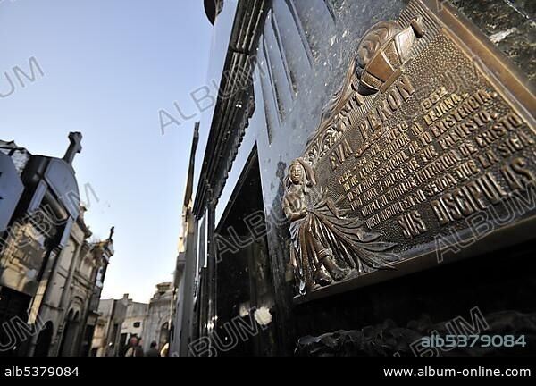 Grave of Eva/Evita Peron, La Recoleta Cemetery, Buenos Aires, Argentina, South America.