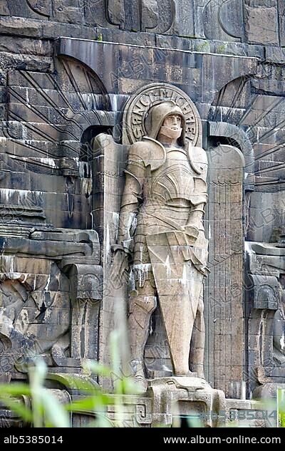 Saint Michael, Voelkerschlachtdenkmal Battle of Nations Monument, Leipzig, Saxony, Germany, Europe.
