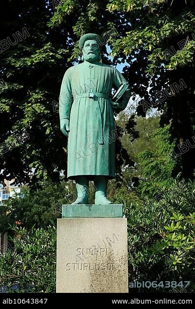 Snorri Sturluson, Icelandic historian, poet, and politician, statue in city of Bergen, Norway lived 1179 – 1241.