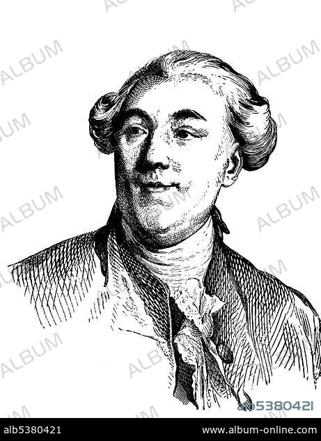 Jacques Necker, 1732 - 1804, Swiss banker and finance minister under Louis XVI, historical woodcut, circa 1880.