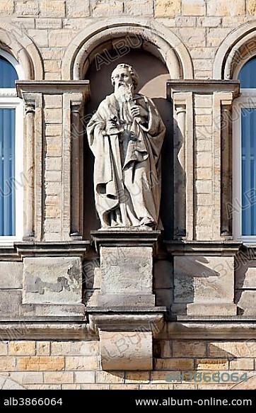 Saint statue at the seminary, Osnabrück, Lower Saxony, Germany, Europe.