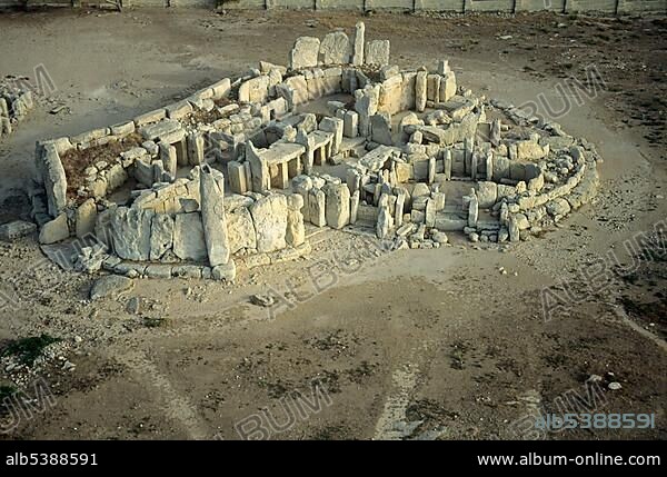 Hagar Qim megalithic temple, Unesco World Heritage Site, Malta, Europe.