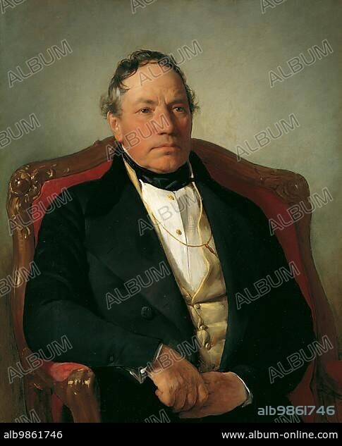 Johann Nepomuk Reithoffer (13 April 1781 - 6 May 1872) was an Austrian entrepreneur and founder of the Lower Austrian imperial and royal rubber elastic and gutta-percha factory in Wimpassing, which became the Semperit company in 1912 after merging with other companies, Historic, digitally restored reproduction from an original of the time.