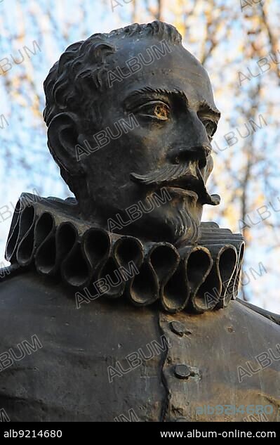 Statue of Miguel de Cervantes Saavedra, Campo de Criptana, Castilla-La Mancha Region, Spain, Europe.