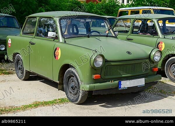 The Trabant is a car that was produced by former East German auto maker VEB Sachsenring Automobilwerke Zwickau in Zwickau, Saxony. It was the most common vehicle in East Germany, and was also exported to countries both inside and outside the eastern bloc. It was advertised as having room for four adults and luggage in a compact and durable shell, and being relatively fast.