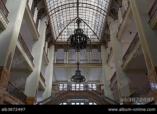 Atrium in the vacant Goerlitz Warenhaus, department store, Art Nouveau, Görlitz, Saxony, Germany, Europe.