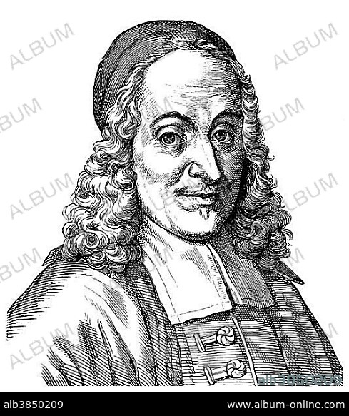 Historical drawing from the 19th century, portrait of Philip Jacob Spener, 1685 - 1705, founder of Pietism.