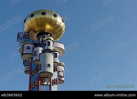 Kuchlbauer tower by architect Friedensreich Hundertwasser, Weißbierbrauerei Kuchlbauer, Abensberg, Lower Bavaria, Bavaria, Germany, Europe.