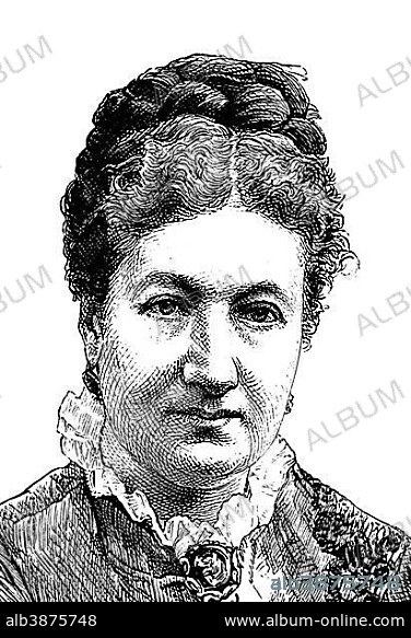Marie Calm, pseudonym Marie Ruhland, 1832 - 1887, a German writer, educator and feminist, historical engraving, 1883.
