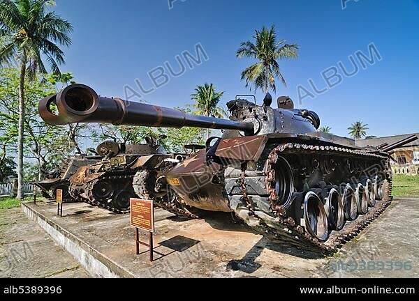 M48 tank from the Vietnam War, Vietnam Liberation Army artillery, Hue, Vietnam, Asia.