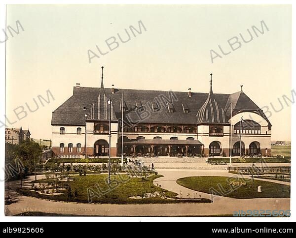 The spa hotel of Westerland; Sylt; North Sea; Schleswig-Holstein; Germany; Historic; digitally restored reproduction of a photochrome print from the 1890s; Europe.