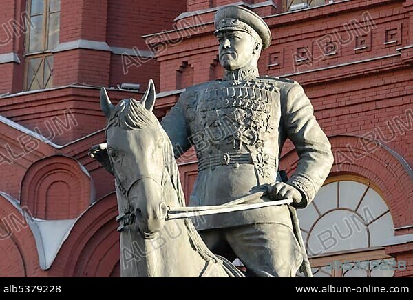 Monument of Russian World War II hero, Marshal Zhukov, Moscow, Russia, Europe.