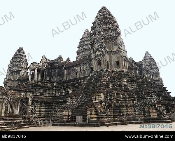 Angkor Wat Temple; Siem Reap Province; Angkor's Temple Complex Site listed as World Heritage by Unesco in 1192; built at the XIIth Century; Cambodia; Asia.