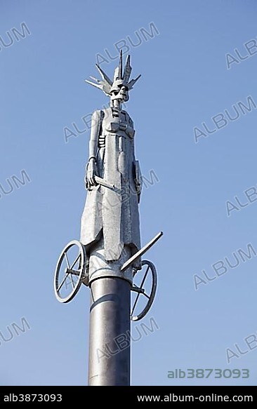 Germania Barbarica statue by Eckhard Herrmann, Eisenhüttenstadt, Brandenburg, Germany, Europe.