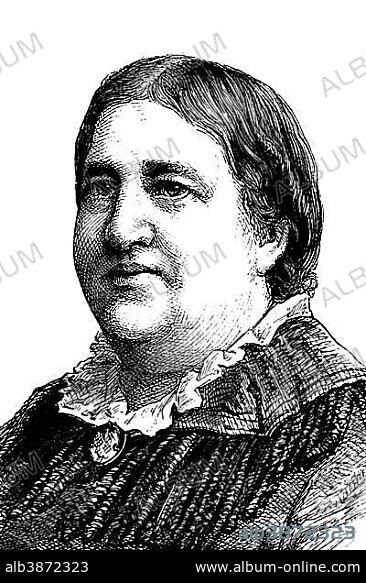 Friederike Wilhelmine Auguste Schmidt, 1833 - 1902, a German teacher and writer, co-founder of the General German Women's Association or Allgemeinen Deutschen Frauenverein, ADF, historical engraving, 1883.