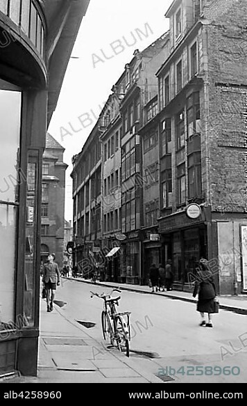 Schuhmachergässchen, 1955, Leipzig, Saxony, GDR, Germany, Europe.