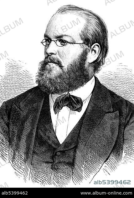 Franz August Freiherr Schenk von Stauffenberg, 1834 - 1901, German lawyer and politician, historical illustration, 1877.
