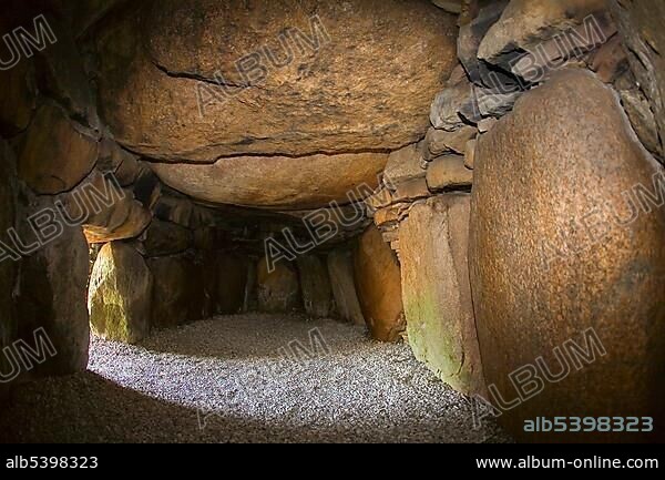 Inside a passage grave at Lejre in Denmark.