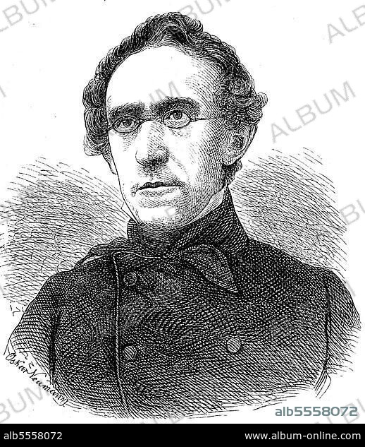 Rudolf Friedrich Johann Heinrich Wagner, 30. Juni 1805, 13. Mai 1864, deutscher Anatom, Zoologe und Physiologe, digital restaurierte Reproduktion einer Originalvorlage aus dem 19. Jahrhundert, genaues Originaldatum nicht bekannt.