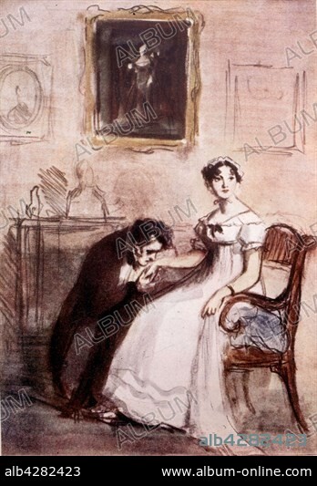 Illustration by Ivanovitch Rudakov for 'Eugene Onegin' by Alexander Pushkin (1799-1837). 19th century. Russia.