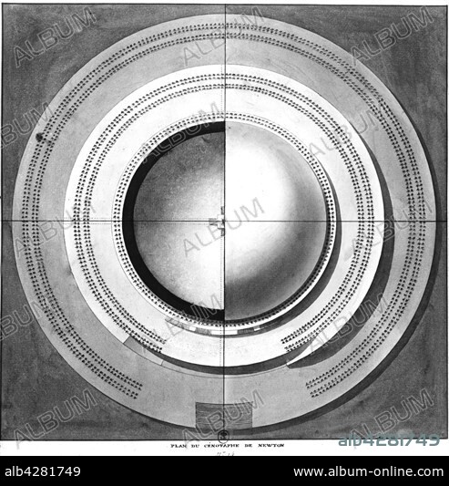 Etienne-Louis Boullée (1728-1799), French architect. Plan of Newton's cenotaph (1784).