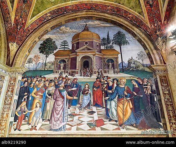 Spello Umbria Italy. Baglioni Chapel frescoed by Pinturicchio, in Santa Maria Maggiore Church.