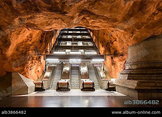 Subway, Rådhuset station, Tunnelbana, Stockholm, Sweden, Europe.
