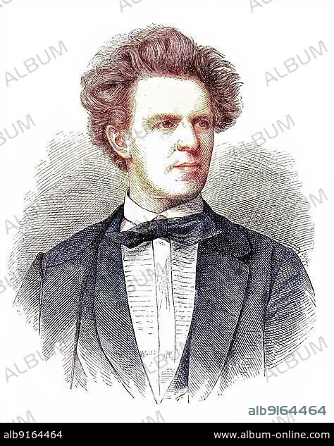 Joseph Lewinsky, 1835 to 1907, an Austrian actor, historical woodcut, circa 1870, digitally restored reproduction of an original 19th century print, exact original date unknown, coloured.