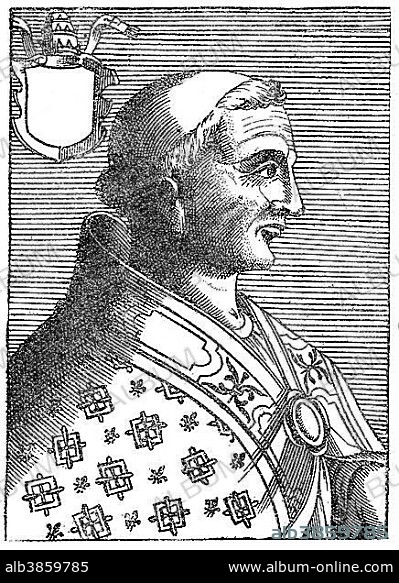 Antipope Christopher, Christophorus, historical illustration.
