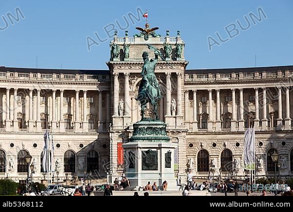 Equestrian statue of Archduke Karl, Hofburg Imperial Palace, Heldenplatz Heroes' Square, Vienna, Austria, Europe.