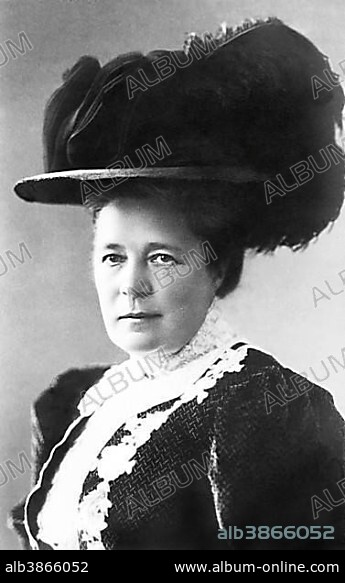 Selma Ottilia Lovisa Lagerlöf, Swedish writer, was the first woman to receive the Nobel Prize, Portrait.
