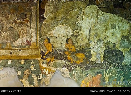 Cave 17, Ajanta Caves, UNESCO World Heritage site, Aurangabad district, Maharashtra, India, Asia.