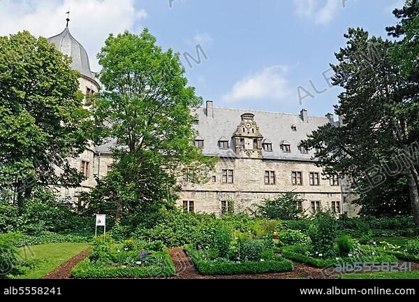 Wewelsburg herb garden, youth hostel, district museum, former National Socialist cult and terror site of the SS, Büren, Paderborn district, North Rhine-Westphalia, Germany, Europe.