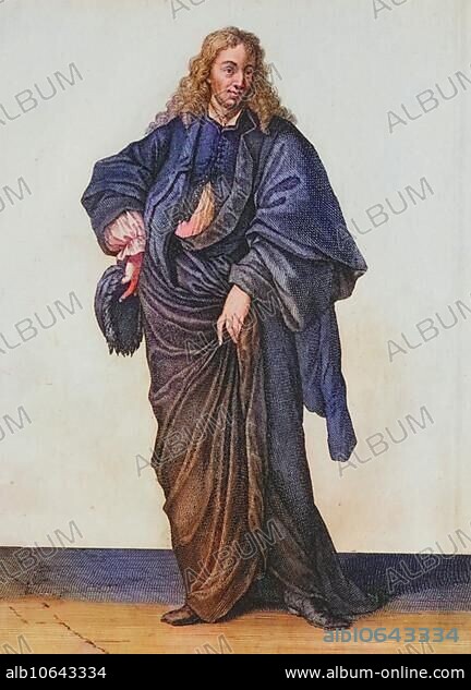 Traditional traditional costume, clothing, a nobleman from Venice around 1700, Italy, copperplate engraving by Caspar Luyken from 1703, digitally restored reproduction from an 18th century model, Europe.