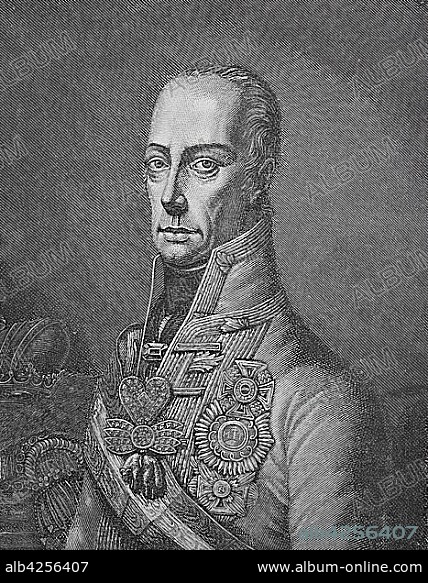 Franz Joseph Karl, born February 12, 1768, death March 2, 1835, Franz II, emperor of the Holy Roman Empire of the German Nation, 1804, woodcut, Austria, Europe.