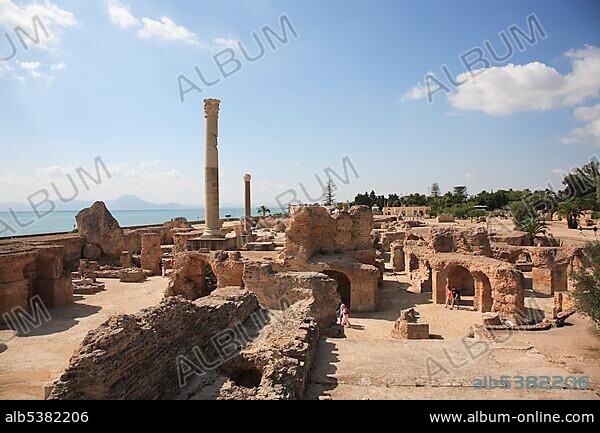 Ruins of Carthage, (Antoninus-Pius-Thermen), Carthage, Tunisia, Africa.
