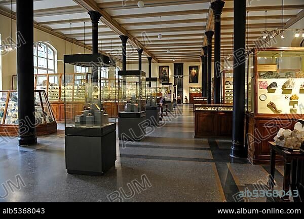 Mineral collection show room, Museum fuer Naturkunde, Natural History Museum, Berlin, Germany, Europe.