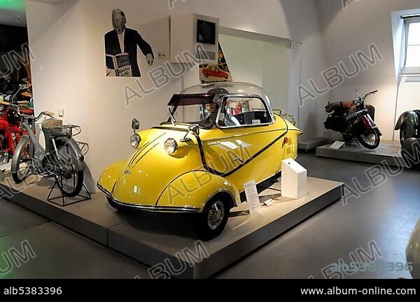 Messerschmidt Cabin Roller KR 200, built in 1956, German Motorcycle and NSU Museum, Neckarsulm, Baden-Wuerttemberg, Germany, Europe.