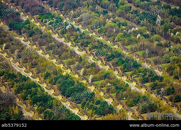Aerial view, MUNA Munitionsdepot Wulfen, former munitions depot of the Wehrmacht, Dorsten, Ruhr area, North Rhine-Westphalia, Germany, Europe.