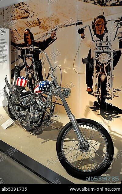 Harley Davidson, Easy Rider, built in 1987, German Motorcycle and NSU Museum, Neckarsulm, Baden-Wuerttemberg, Germany, Europe.