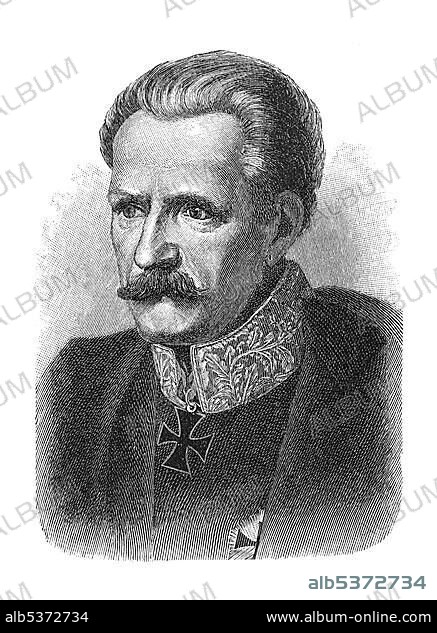Woodcut, Gebhard Leberecht von Bluecher, Prince von Wahlstatt, portrait.