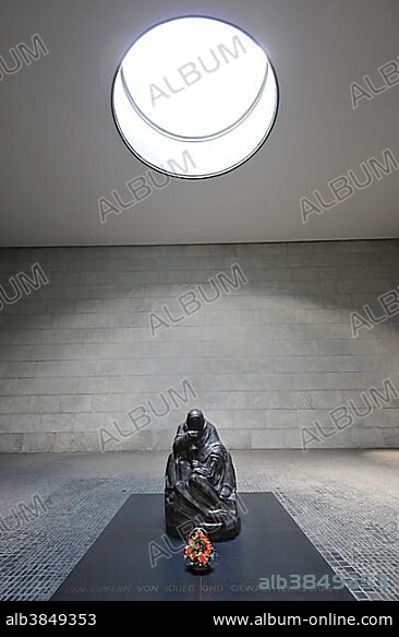 Memorial sculpture, Pieta by Kaethe Kollwitz in the Neue Wache Memorial, Schinkelbau building by Karl Friedrich Schinkel, Berlin, Berlin, Germany, Europe.
